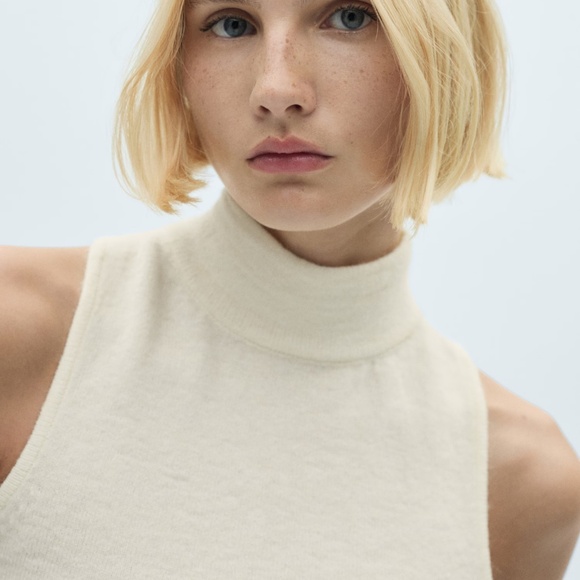 Mango OPEN BACK KNITTED TOP, Ivory, Size M, NWT - Picture 5 of 11